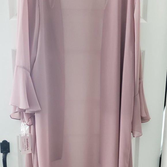 NWT: Oleg Cassini Mauve lace chiffon three piece pantsuit Size 20 - Picture 11 of 14